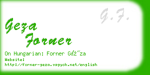 geza forner business card